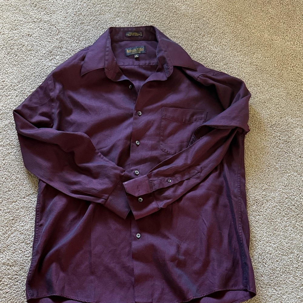 Elegant Men's Burgundy Button Down Shirt